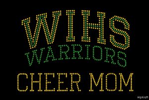 WIHS Warriors Cheer Mom block font