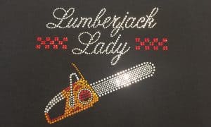 Luberjack Lady Custom Rhinestone T-shirt design