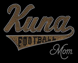 Kuna Football Mom custom rhinestone design