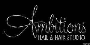 Ambitions Nail & Hair Salon custom rhinestone design