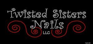Twisted Sisters Nails custom rhinestone design