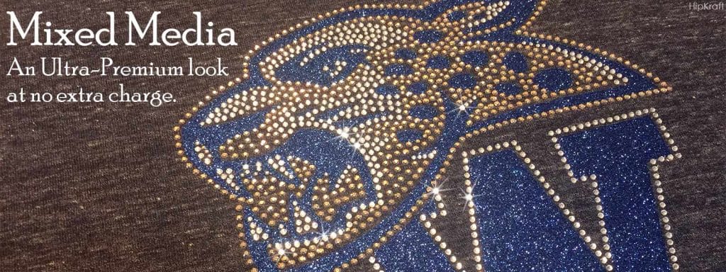 Glitter plus rhinestones