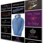 HipKraft Custom Rhinestone Apparel showcase - business logos