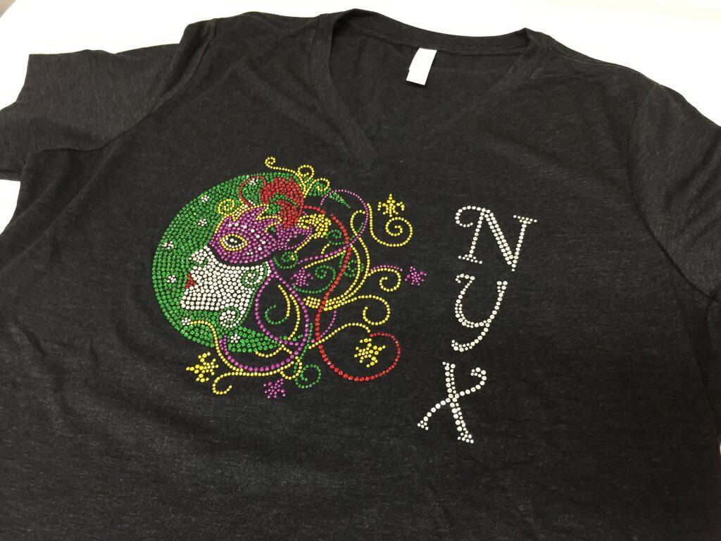 Krewe of Nyx New Orleans Mardi Gras Krewe rhinestone bling shirt for women