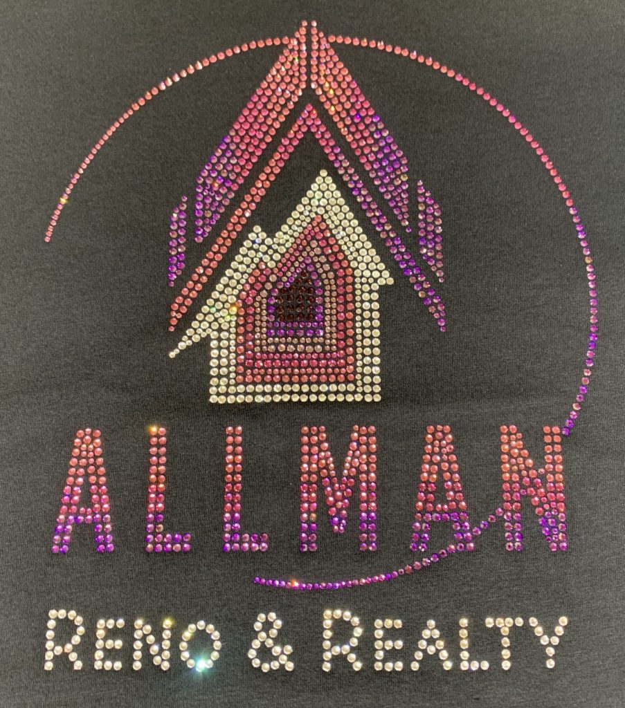 real estate realtor logo custom rhinestone business shirt