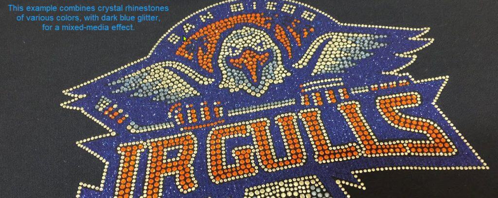 hipkraft rhinestone design closeup sports team