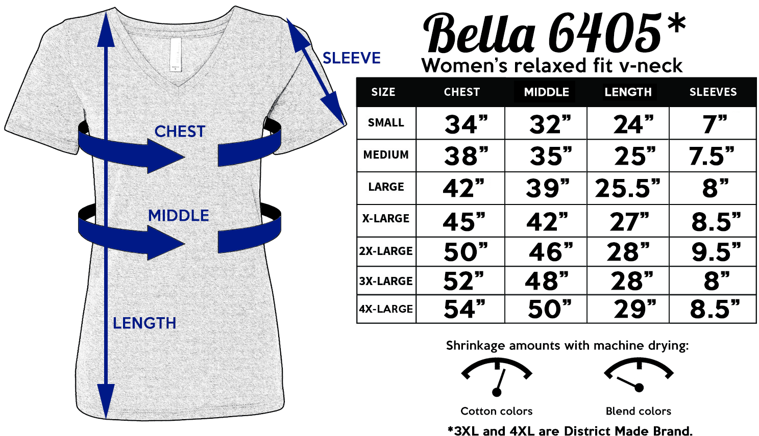 Bella Size Chart